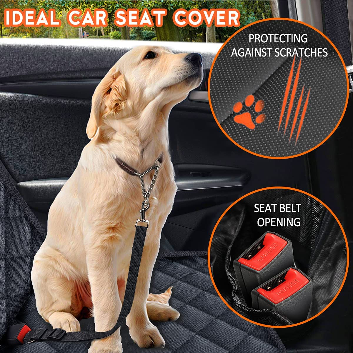 Pawtomation™ Waterproof Dog Car Seat Cover - Bench / SUV Size “Paw-proof every road-trip—no mud, fur or claw marks left behind.”