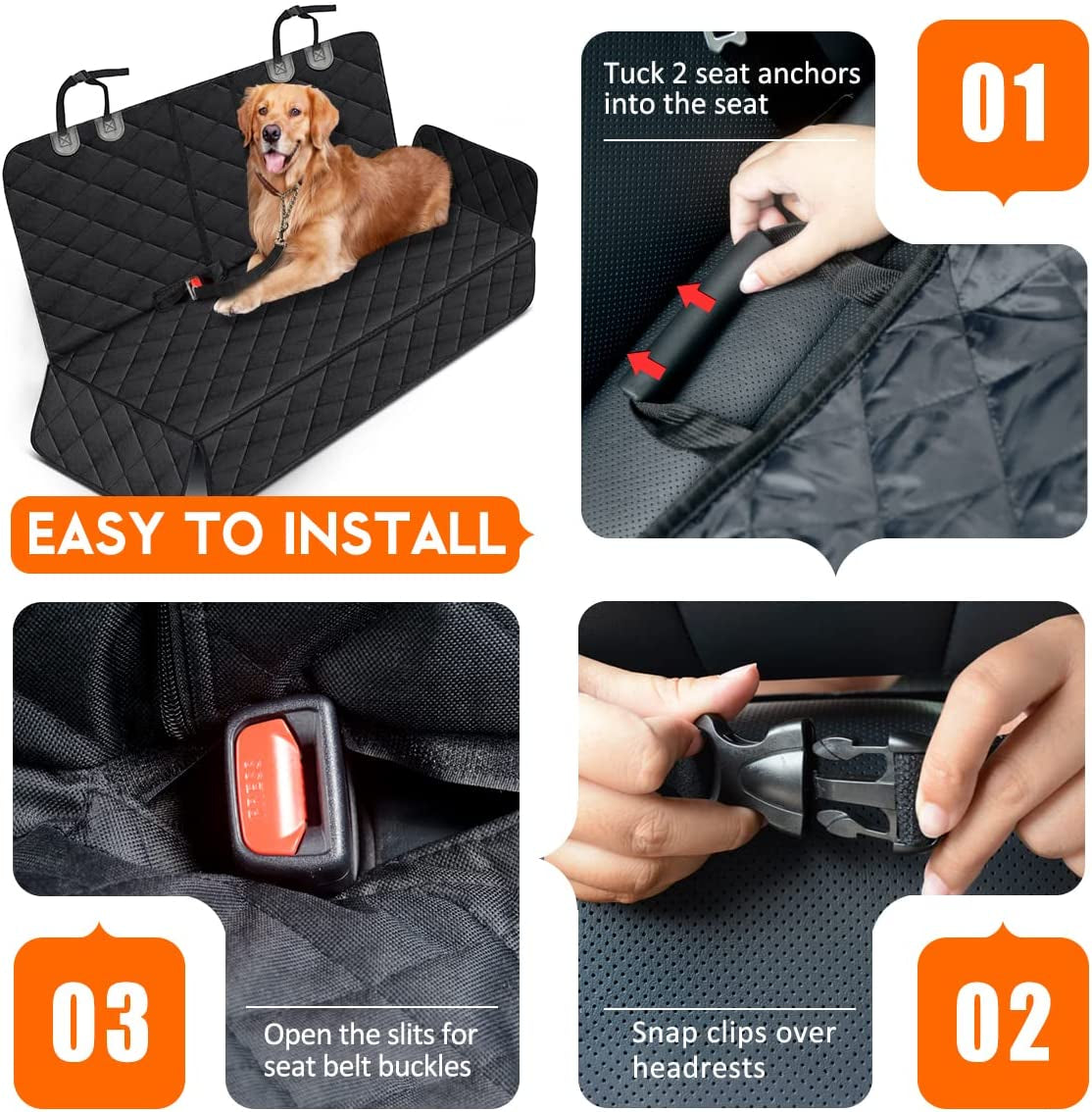Pawtomation™ Waterproof Dog Car Seat Cover - Bench / SUV Size “Paw-proof every road-trip—no mud, fur or claw marks left behind.”
